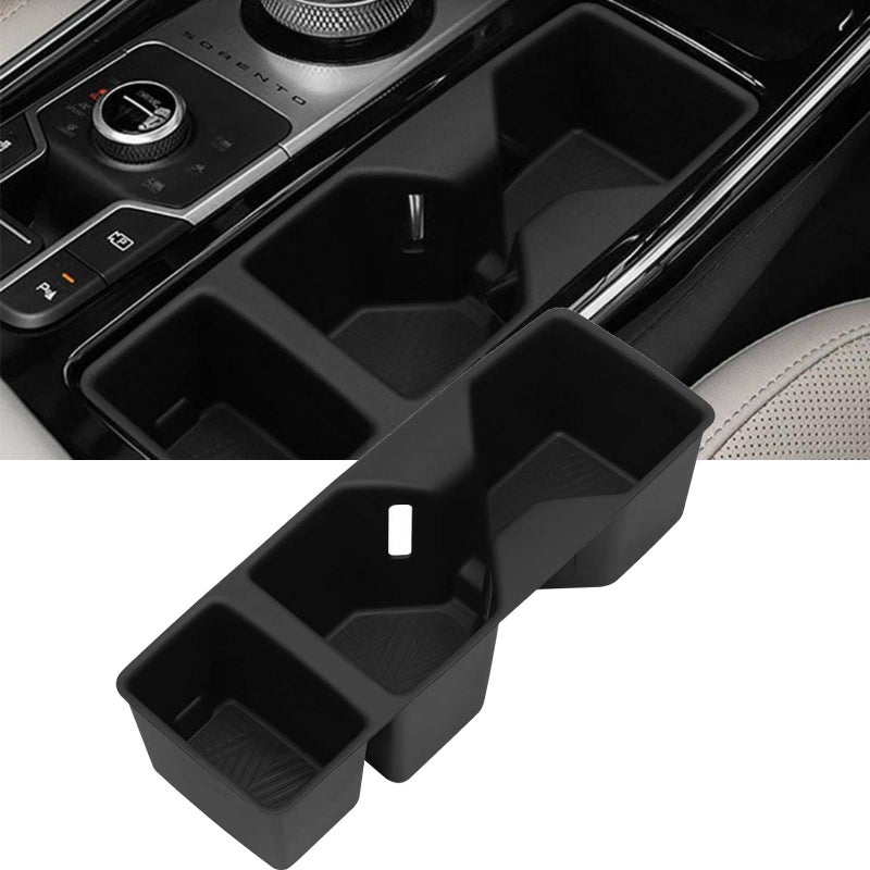 Center Console Cup Holder for Kia Sorento 2021-2025, TPE Drink Limiter with Storage Organizer, Non-Slip Insert Protector Accessory for Sorento Interior - Image 1